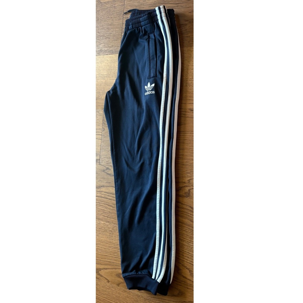 Adidas Track Pants Kids 11-12Y Navy Blue Good Three Stripe Trefoil Joggers